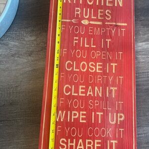 Red Kitchen Rules Sign